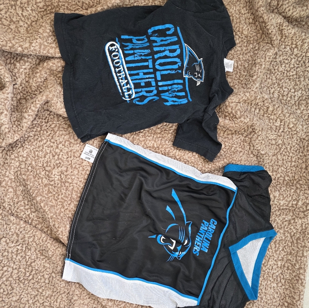 Carolina Panthers T-Shirt and Jersey Set Boys 4-5T YOUTH xS/S